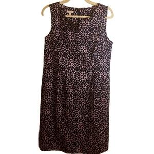 Womens Talbots Sheath Blue and Pink Sleeveless Mid Length Dress NWT Size 10P